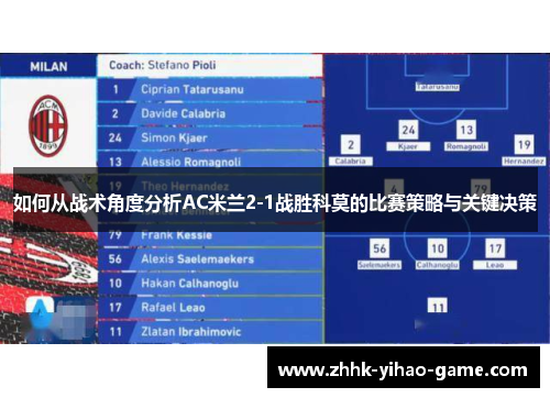 如何从战术角度分析AC米兰2-1战胜科莫的比赛策略与关键决策